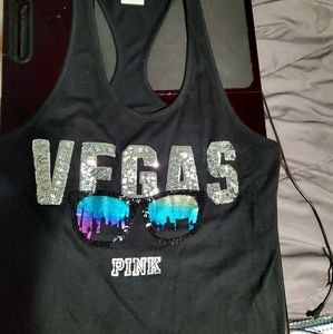 Pink sequin tank tops